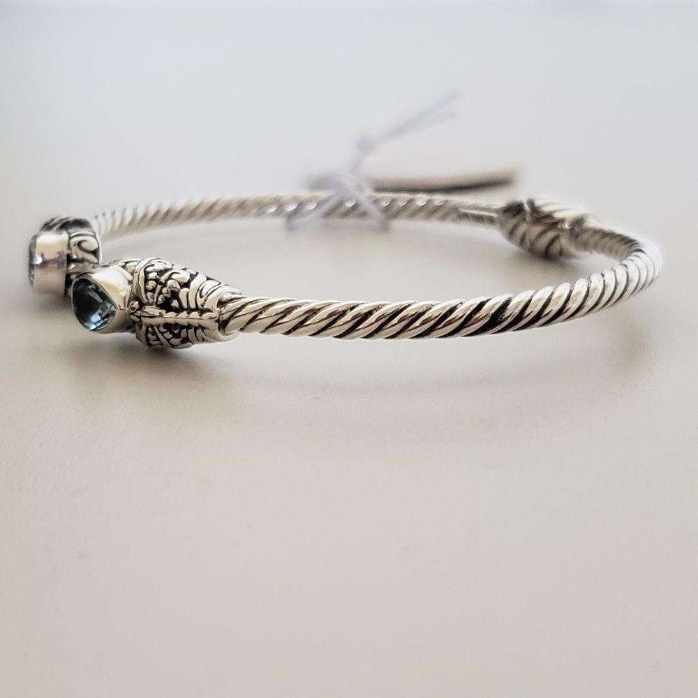 Annika Witt Sterling Silver Blue Topaz Cuff Bracelet - Picture 5 of 6